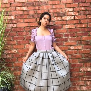 TOPSHOP Grid black and Gray Skirt Size 4 NWOT